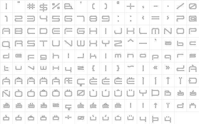ANDTIOH Zero Regular  glyph index