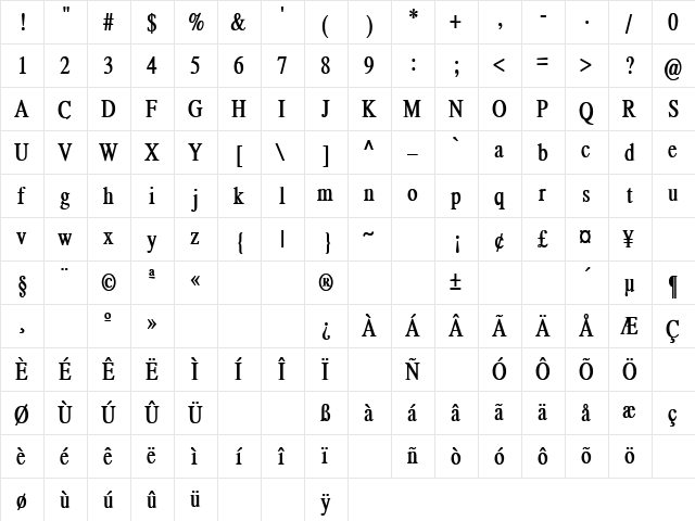 Walkin' The Dog 2 Bold  glyph index