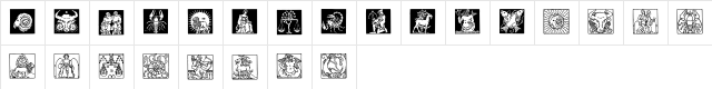 Zodiac03 Regular  glyph index