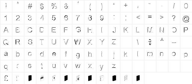 Northern Book Sale Regular  glyph index