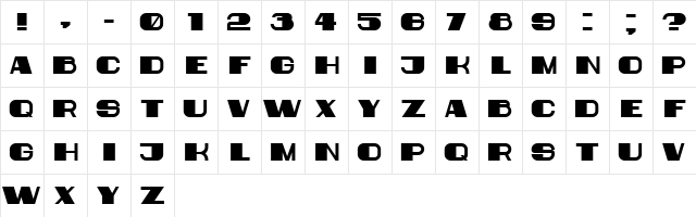 Bigger Book Regular  glyph index