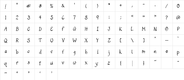 LD Fancy Regular  glyph index