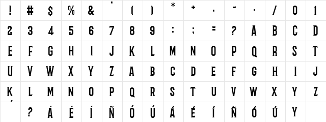 Barbaro Roman  glyph index