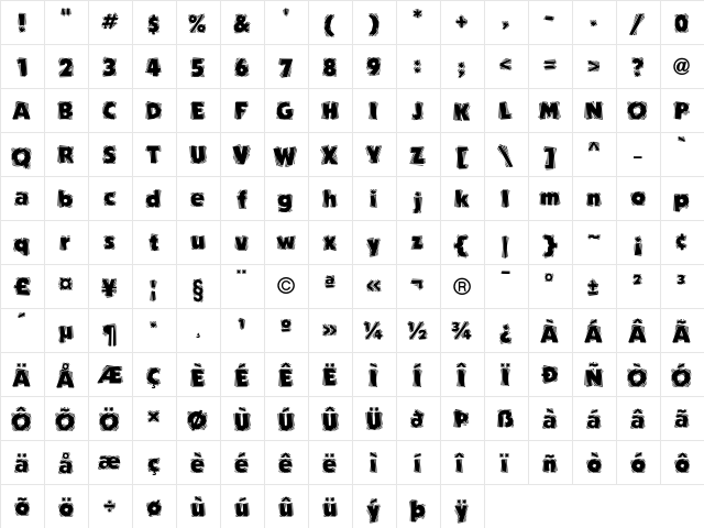 Carver Medium  glyph index