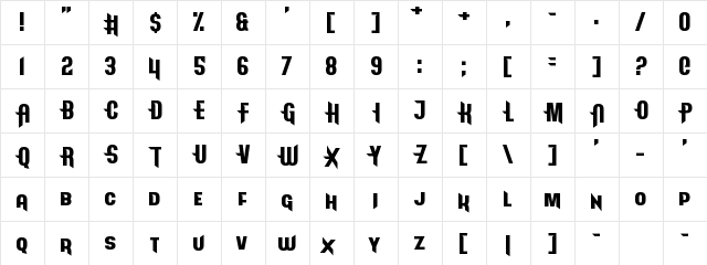 Arcapulse Regular  glyph index