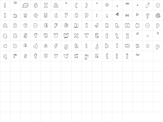 CK Pillow Regular  glyph index