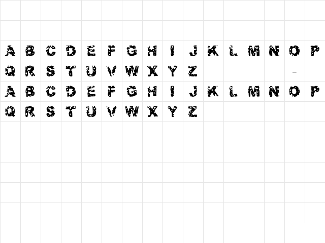Target Practice Regular  glyph index