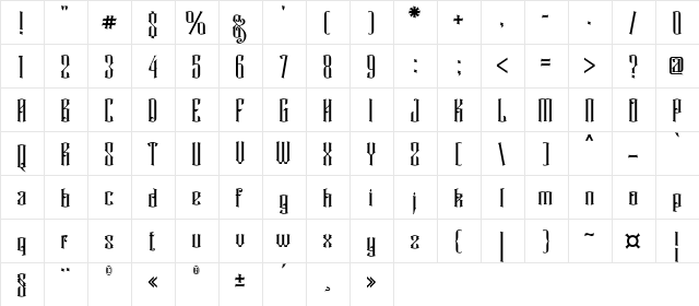 Rajawaley Regular  glyph index