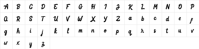 Goteru FREE Regular  glyph index