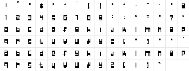 NullPointer Regular  glyph index
