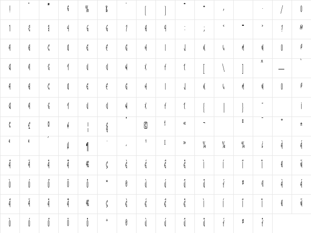 ArkSGL MonogramLeft  glyph index