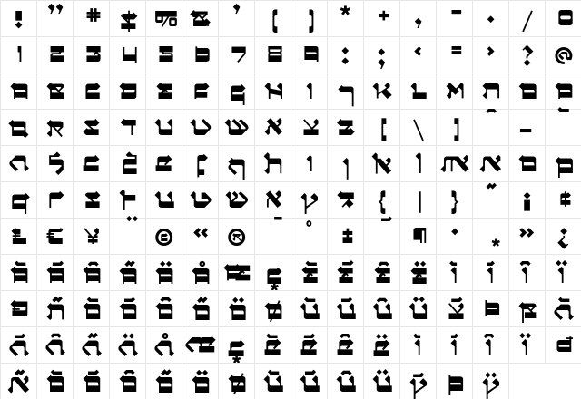 Circumcision Bold  glyph index
