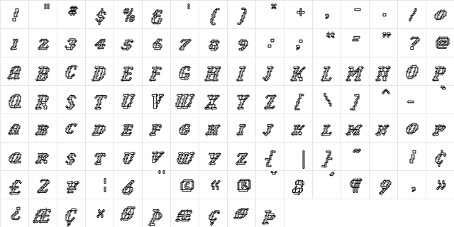 NarlyInline Inline  glyph index