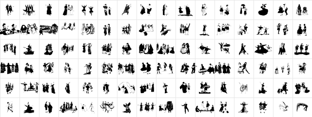 DancingTraces Regular  glyph index