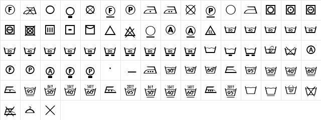 Linotype Textile Pi Regular  glyph index
