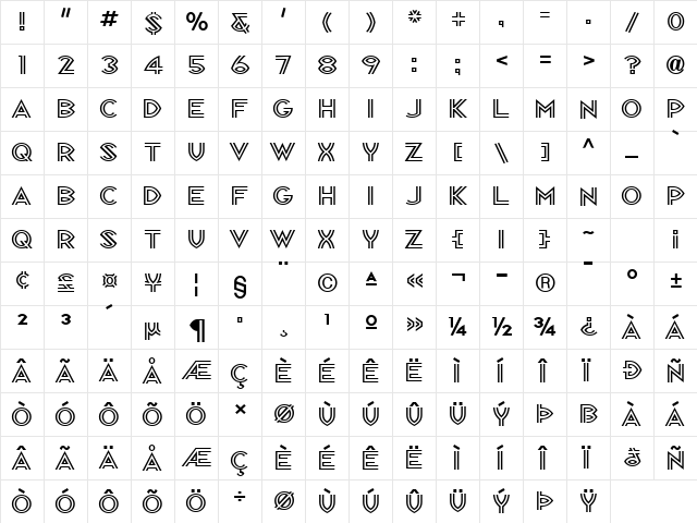 Republik Sans ICG 03 Alt Regular  glyph index