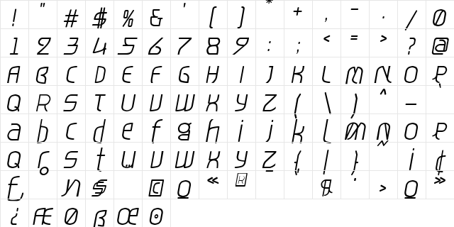 TT Medium  glyph index