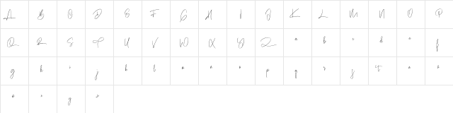 Red Chute Free Font Regular  glyph index