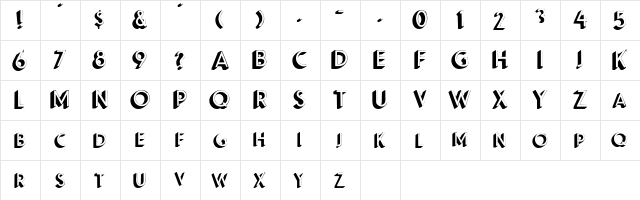 ApexShadowSCapsSSK Regular  glyph index