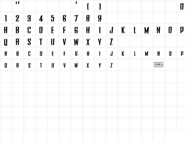 Side Winder (sRB) Regular  glyph index