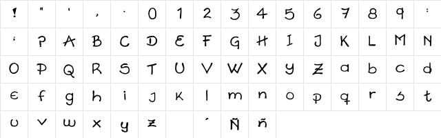 Eximia Regular  glyph index