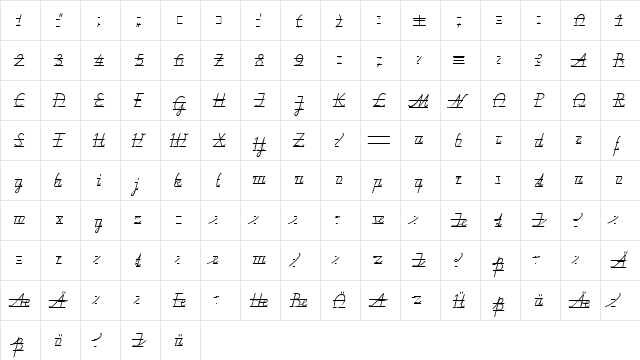 SchulschriftC Regular  glyph index