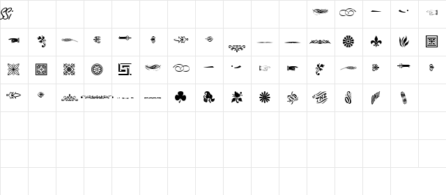 WoodcutOrnamentsTwoSSi Regular  glyph index