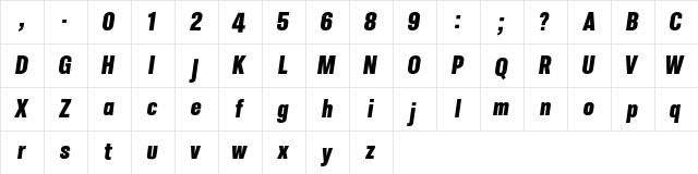 Circus Of Innocents Italic  glyph index