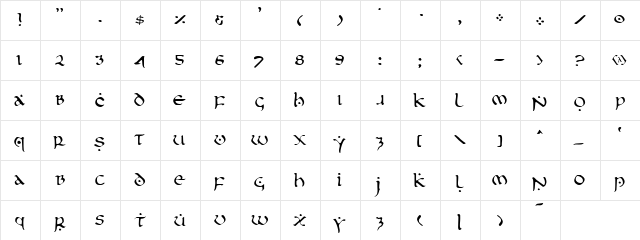 First Order Light Light  glyph index