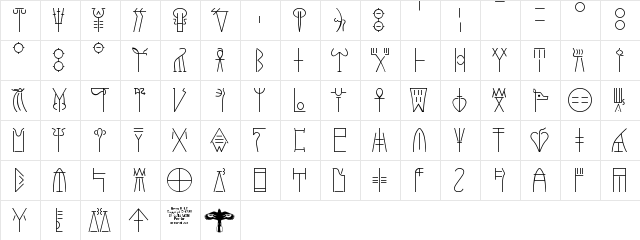 Linear B Regular  glyph index