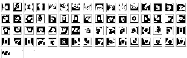 BrokenCapsJumperB Regular  glyph index