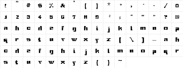 gridbreak sans Regular  glyph index