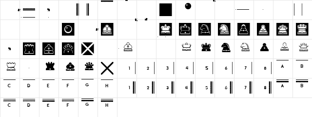 Wisdom Chess Regular  glyph index