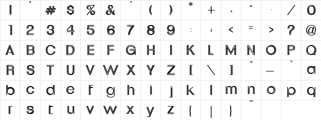 Xippy Regular  glyph index
