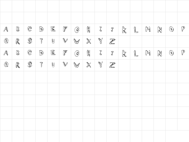 Oh Ashy Regular  glyph index