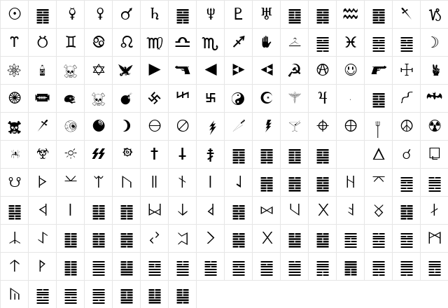 DeadEndDingbatsSSi Regular  glyph index
