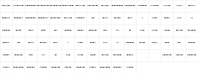 MC morse_International_1890 Regular  glyph index