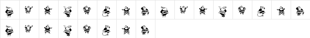 KR Eight Santas Regular  glyph index