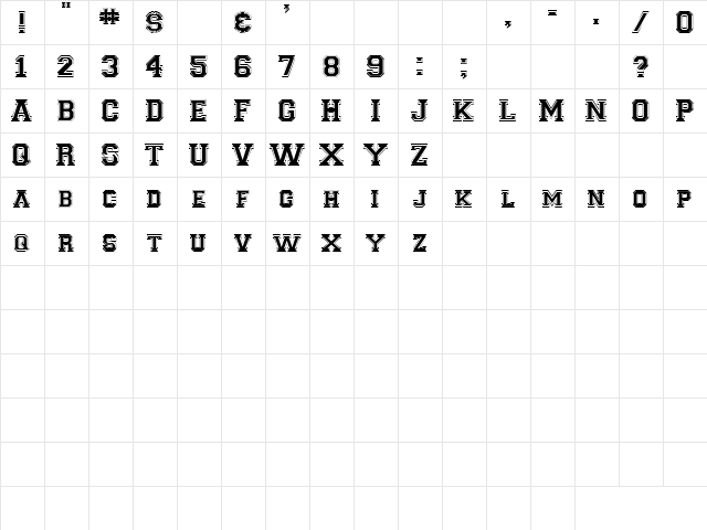 Cookies 1 Regular  glyph index