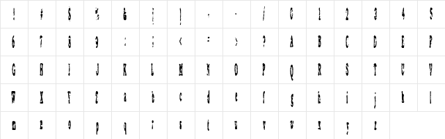 Coagulate Regular  glyph index