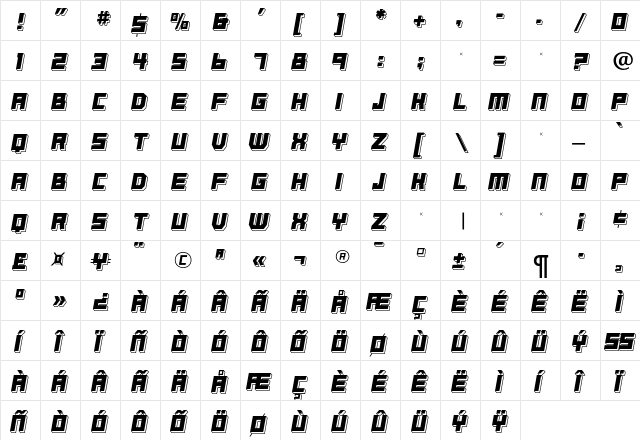 BassetRR Regular  glyph index