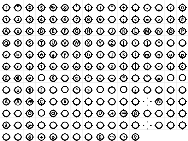 CircleSigns Regular  glyph index