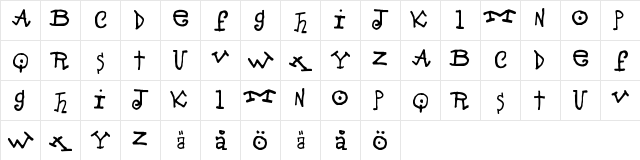 New Regular  glyph index