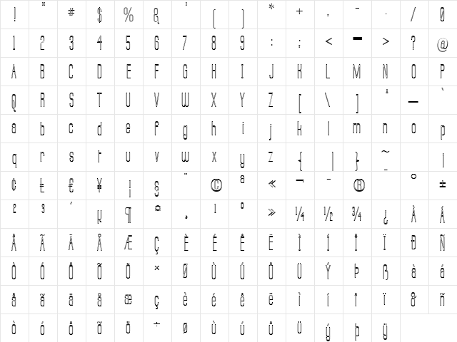 Labtop Outline Regular  glyph index