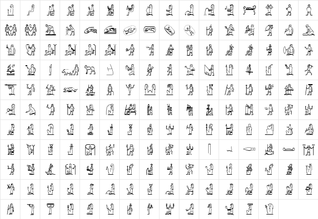 GlyphExtLibT Medium  glyph index