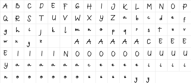 Lamish Caritta Demo Regular  glyph index