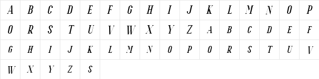 Espoir Serif Free Regular  glyph index