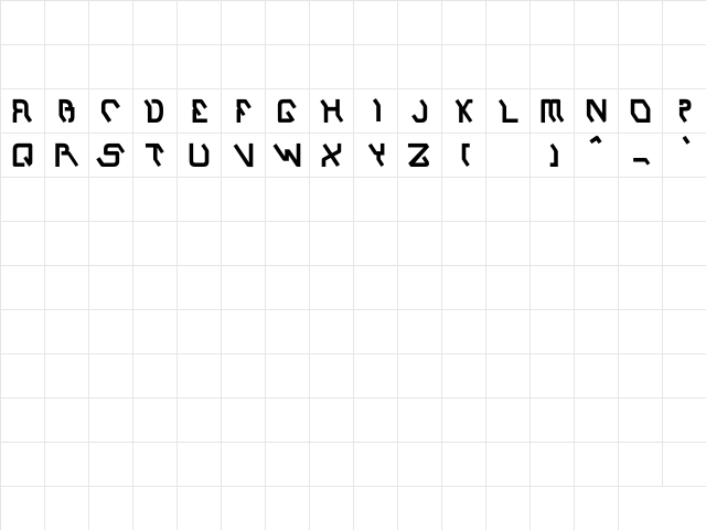 Slantica Regular  glyph index