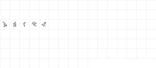 Nahkt (Unregistered) Regular  glyph index