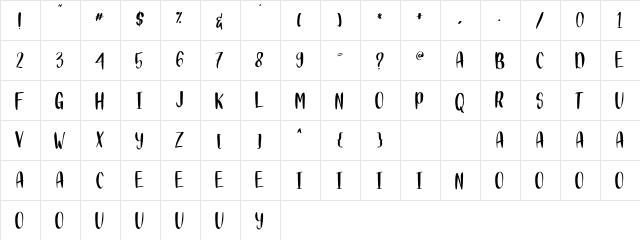 DIARY KIDIES Regular  glyph index